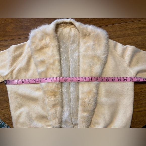 AUTHENTIC VINTAGE FUR CARDIGAN SWEATER PINUP MADMEN WOOL RETRO ROCKABILLY - Picture 6 of 14